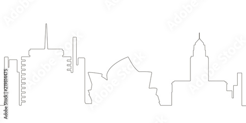 Continous line skyline of Sydney
