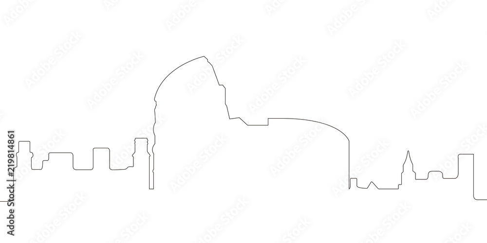 Fototapeta premium Continous line skyline of Rome