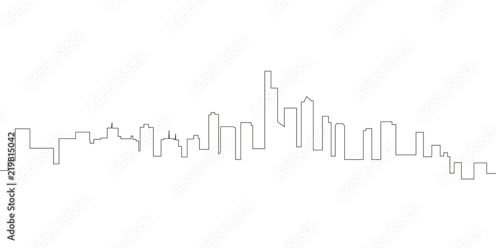 Continous line skyline of Manhattan