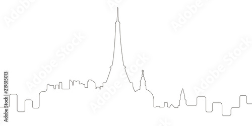 Continous line skyline of Paris