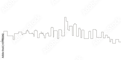 Continous line skyline of Manhattan