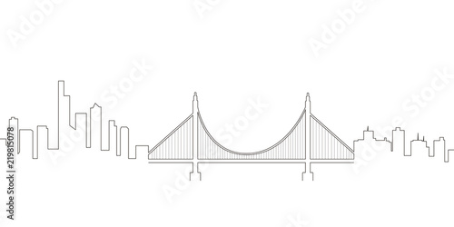 Continous line skyline of San Francisco