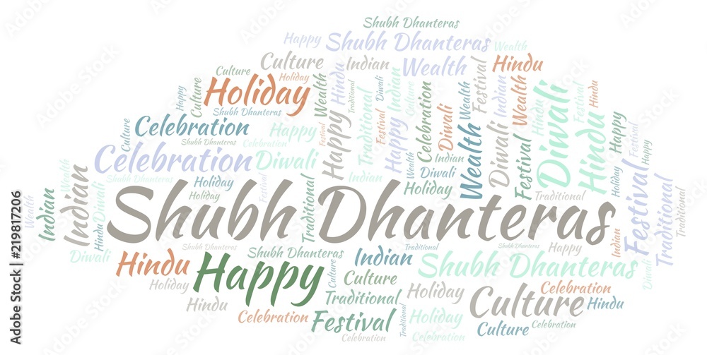 Fototapeta premium Shubh Dhanteras word cloud.