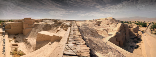 Photos Tepe Sialk ancient archeological ziggurat in Kashan, Iran