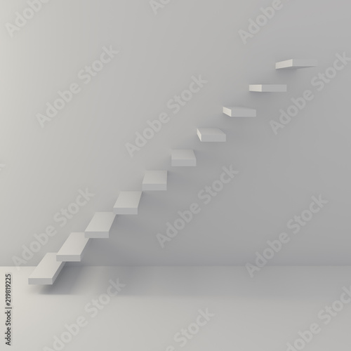 Ascending steps along the wall concept image