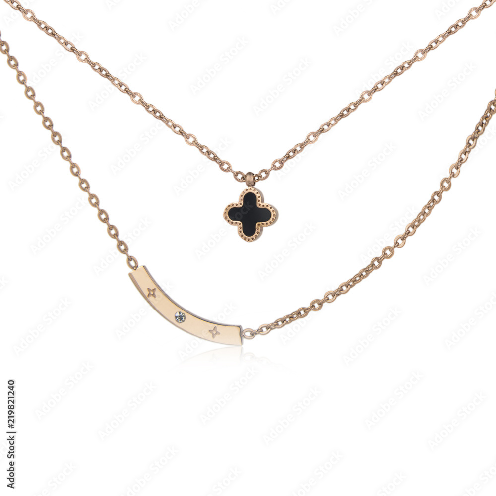 Golden pendant isolated on white Golden pendant isolated on white