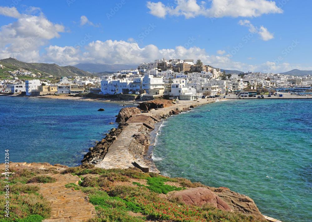 Panorama of Chora town on Naxos