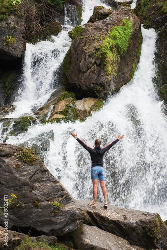 Waterfall in Altai Mountain...