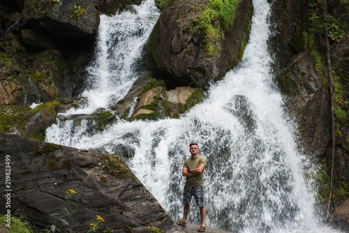 Waterfall in Altai Mountains territory, West Siberia, Russia