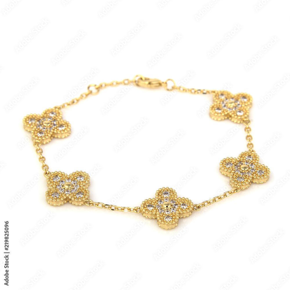 Fashion golden bracelet isolated on white Fashion golden bracelet isolated on white