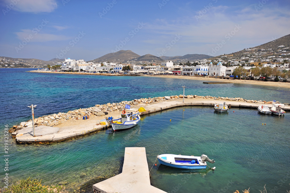 Panoramic view of Parikia village on Paros island
