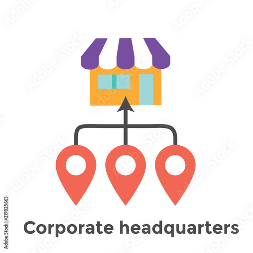Franchise Icon Set with Home Office, corporate Headquarters and Franchisee Icon Images