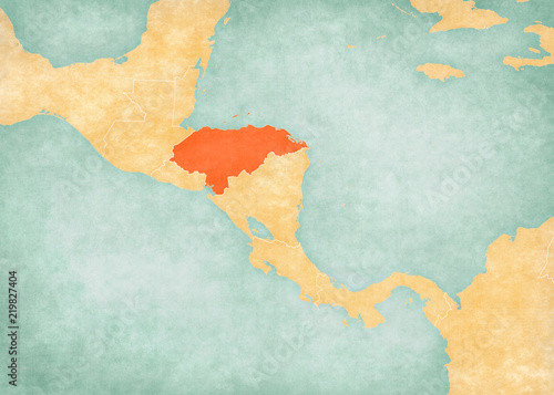 Map of Central America - Honduras