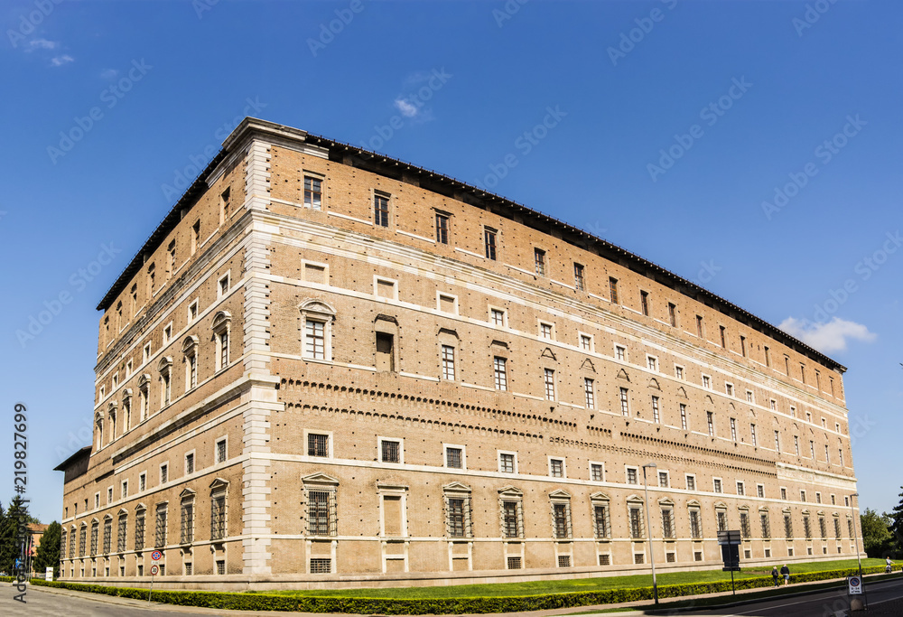 View on the Farnese Palace in Piacenza, Emilia Romagna - Italy