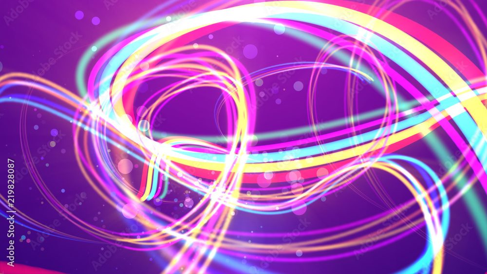 Rainbow strokes in the violet background Rainbow strokes in the violet background