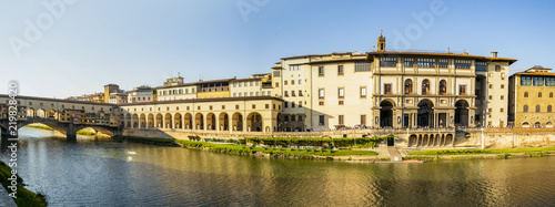 Panoramic view on the Ponte Vecchio in Florence, Tuscany - Italy