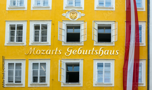 The birthplace of the famous composer Wolfgang Amadeus Mozart in Salzburg, Austria photo