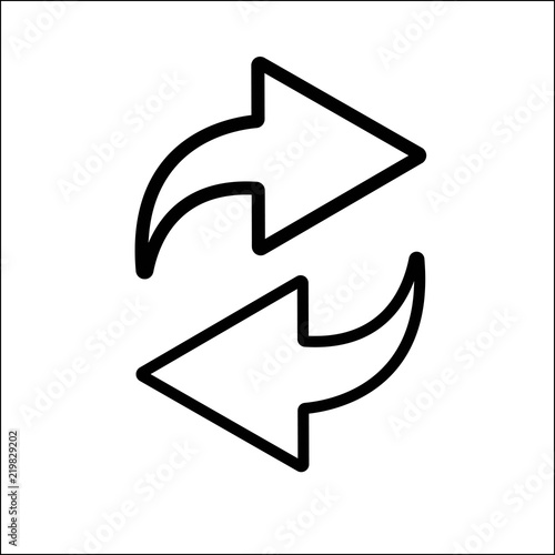 Right and left line icons isolated on white background. Vector illustration.