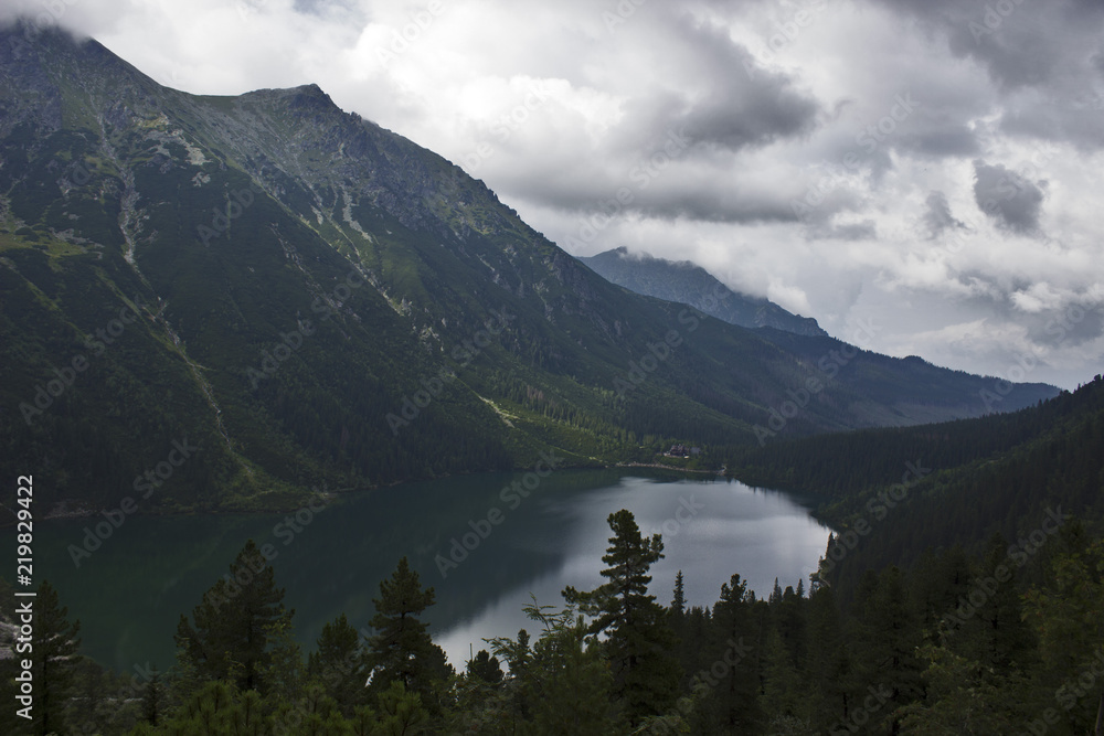 The largest lake Morskie Oko in the Polish Tatras. It is located in the Tatra National Park. High Tatras