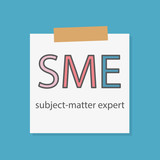 SME Subject-matter expert written in a notebook paper- vector illustration
