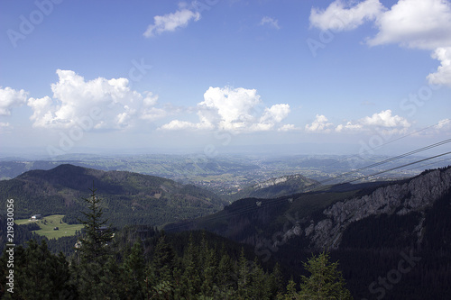 View from Wolowiec mountain with Rohacze peaks in the distance