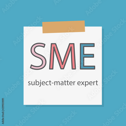 SME Subject-matter expert written in a notebook paper- vector illustration