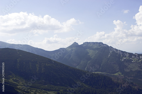 View from Wolowiec mountain with Rohacze peaks in the distance