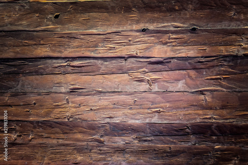 Holz Hintergrund rustikal, Bretterwand aus warmen Holz, Vignettierung