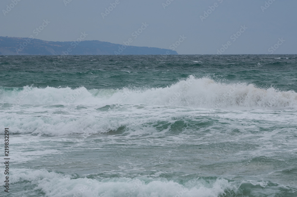 Storm on the Black Sea coast in Bulgaria