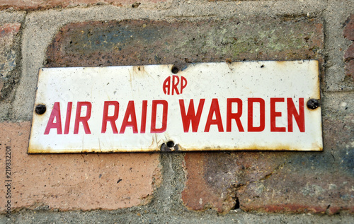 Air Raid Warden Sign