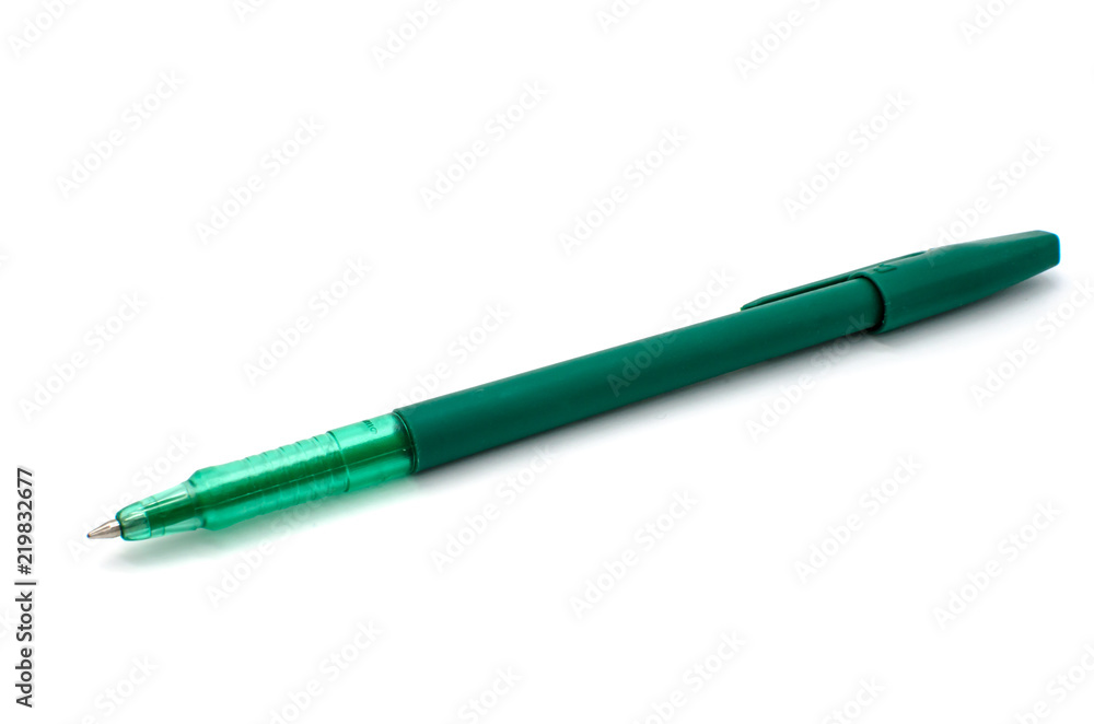 green pen on a white background green pen on a white background