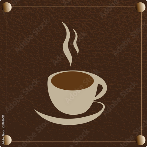 Ilustra    o de caf   com fundo castanho