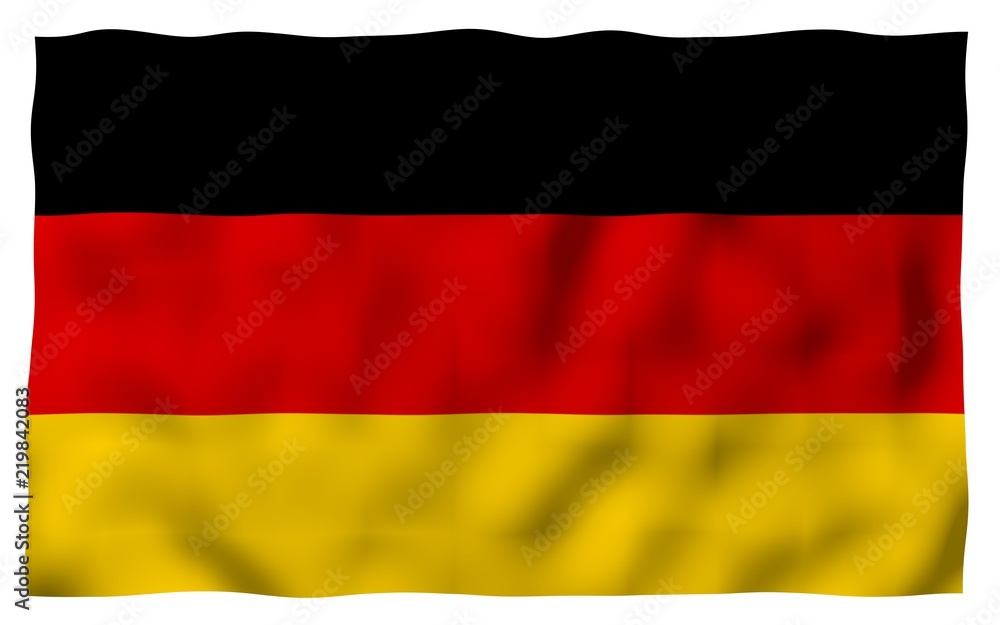 Naklejka premium Flag of Germany. Wide format 3D illustration. State symbol of the Federal Republic of Germany. 3D rendering