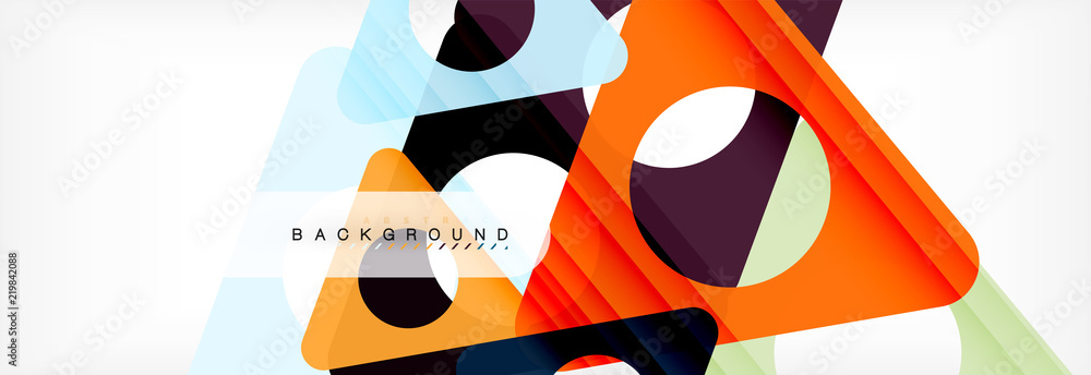 Circle and triangle abstract background