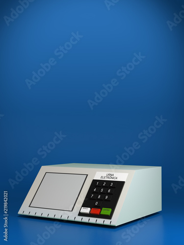 Elections Brazil 2018, urn electronics. 3d illustration