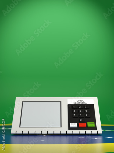 Elections Brazil 2018, urn electronics. 3d illustration