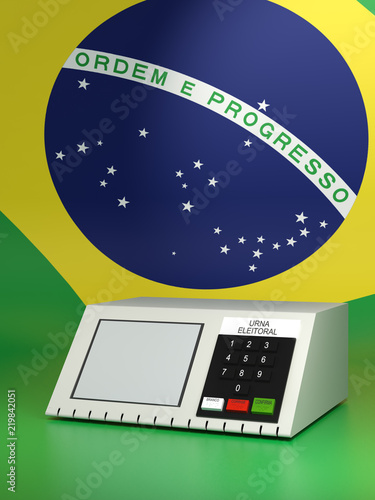 Elections Brazil 2018, urn electronics. 3d illustration