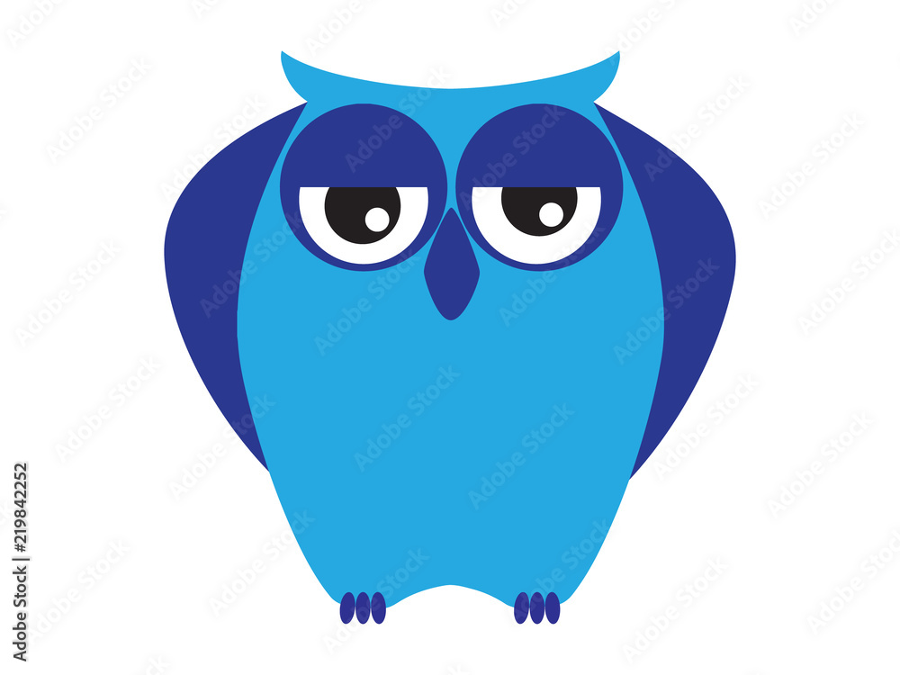 Fototapeta premium Ilustração de mocho azul