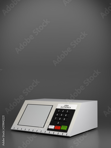 Elections Brazil 2018, urn electronics. 3d illustration
