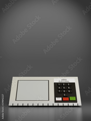 Elections Brazil 2018, urn electronics. 3d illustration