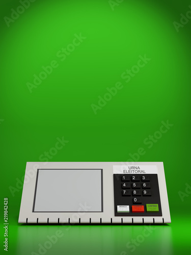 Elections Brazil 2018, urn electronics. 3d illustration