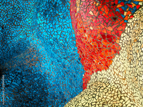 Brilliant colored mosaic tiles