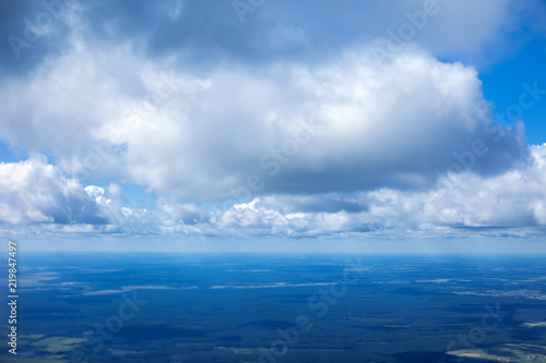 A beautiful sky scape of sun set from an airplain view