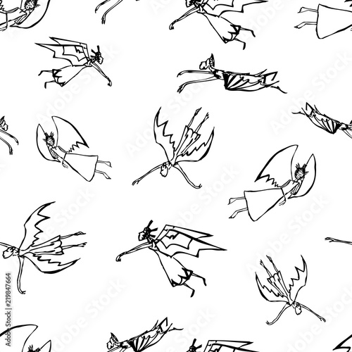 Vector pattern of the flying angels