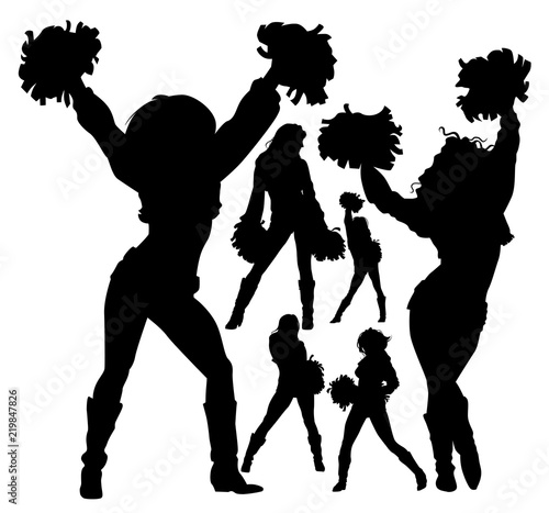 cheerleader silhouettes set