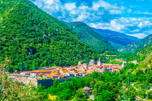 Photos Aerial view of Villefranche de Conflent village in France