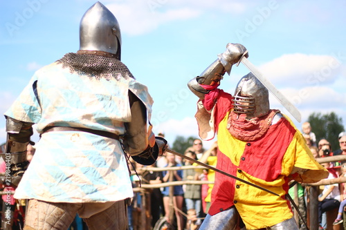 knightly duel. fight of meadle age battle photo