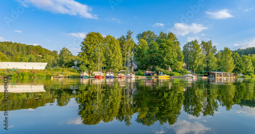 ruhige Abendstimmung auf der Talsperre Kriebstein in Lauenhain 