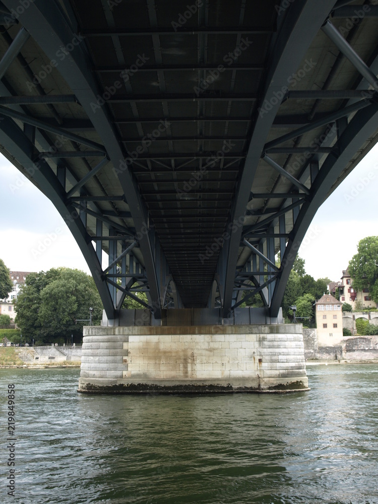 Bridge construction, Wettstein Bridge, Basel, Switzerland Bridge construction, Wettstein Bridge, Basel, Switzerland