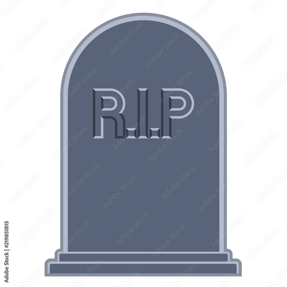 Isolated grey tombstone icon